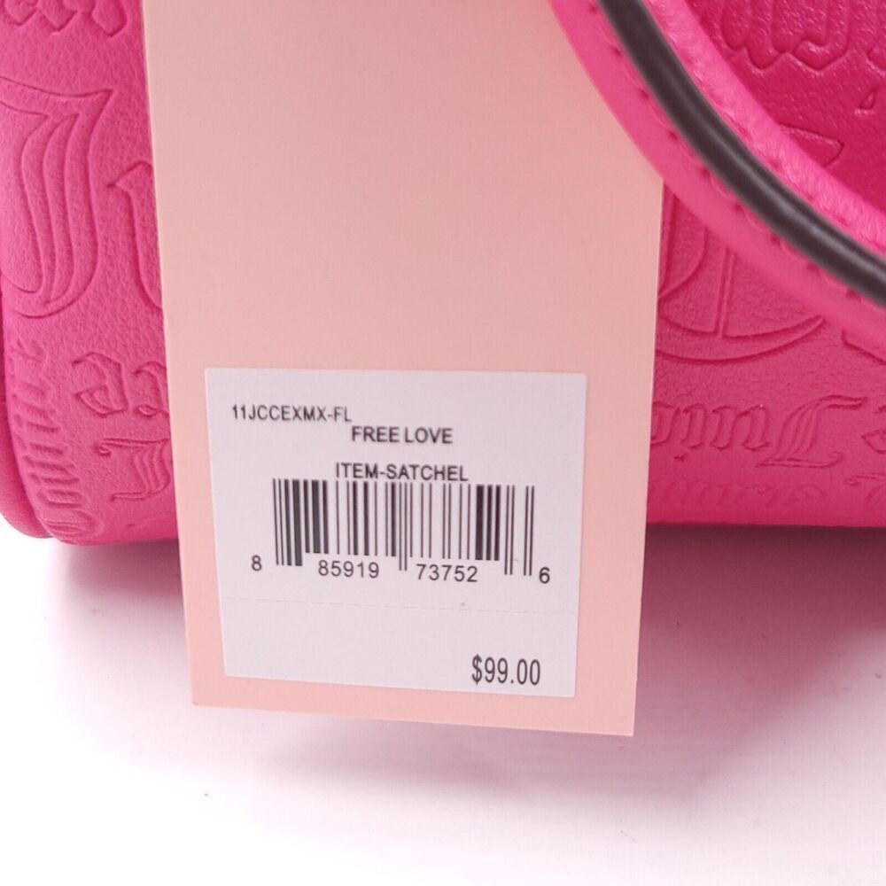 Juicy Couture Free Love Pink Logo Satchel Crossbody Purse - Picture 14 of 14